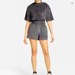 So Cozy! Nike Sportswear Women's Terry Shorts - Anthracite/Black - Size S